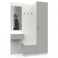 Набор мебели для прихожей "Марсель-105" МР 01-105 В2160 Ш1500 Г420 (ЛДСП Шиншилла серая)